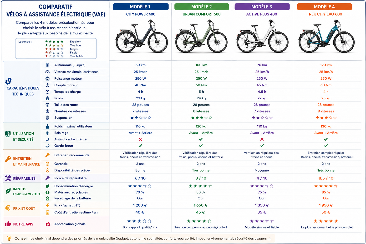 Comparatif VAE — 4 modèles